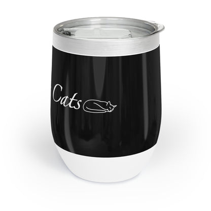 Amo a mis gatos - Vaso de vino - Negro