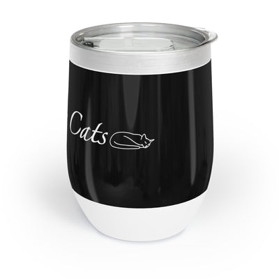 I Love My Cats - Wine Tumbler - Black