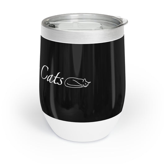 I Love My Cats - Wine Tumbler - Black