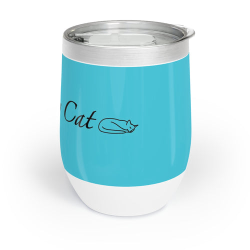 I Love My Cat - Wine Tumbler - Lagoon Blue