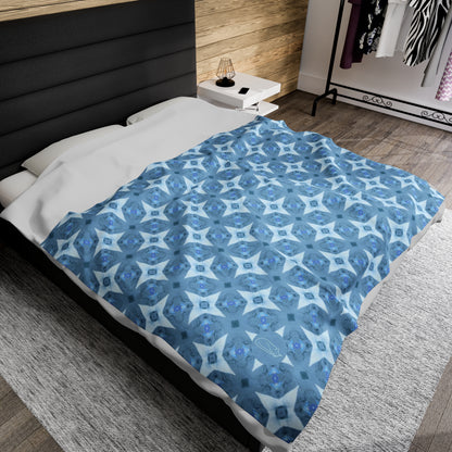 Velveteen Plush Blanket - Alice Blue