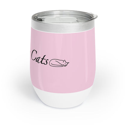 Amo a mis gatos - Vaso de vino - Flor