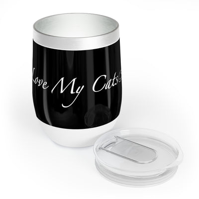 I Love My Cats - Wine Tumbler - Black