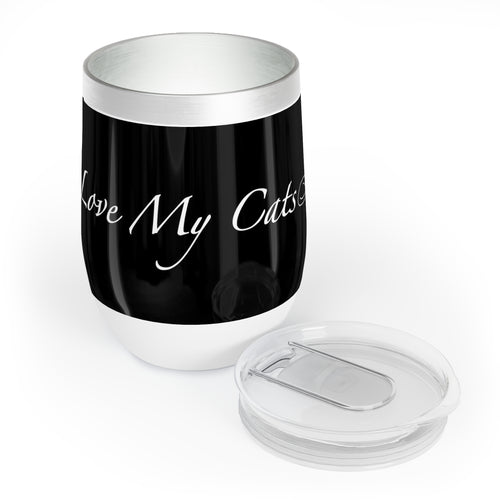 I Love My Cats - Wine Tumbler - Black