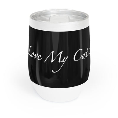 I Love My Cat - Wine Tumbler - Black