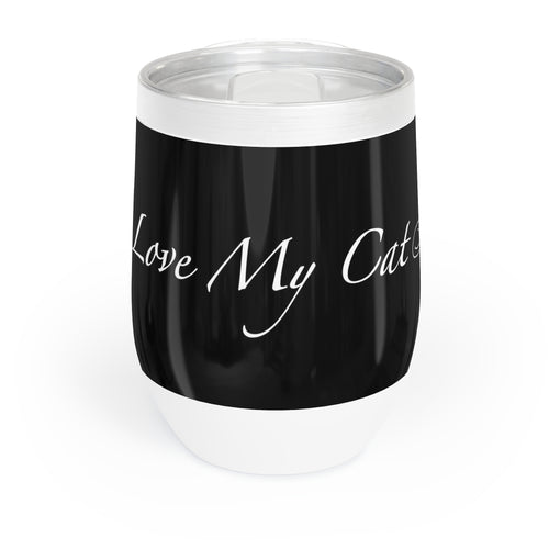 I Love My Cat - Wine Tumbler - Black