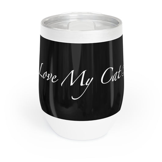 I Love My Cat - Wine Tumbler - Black