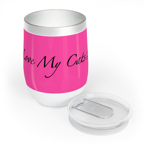 I Love My Cats - Wine Tumbler - Magenta