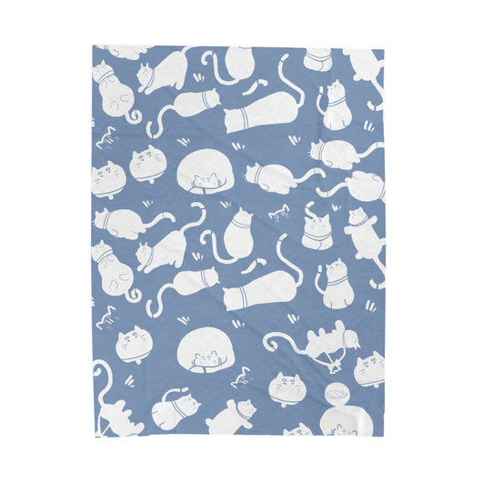 Velveteen Plush Blanket - Cozy Cats