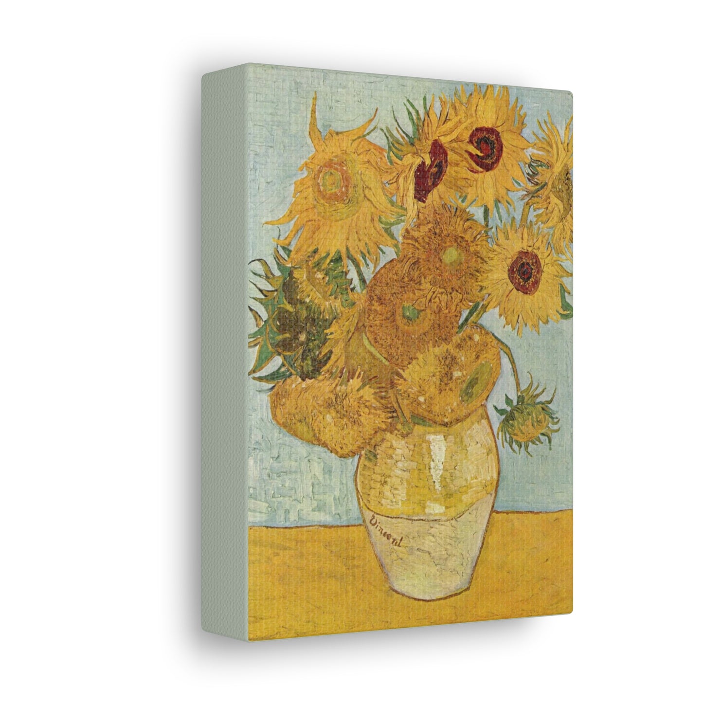 Jarrón con Doce Girasoles