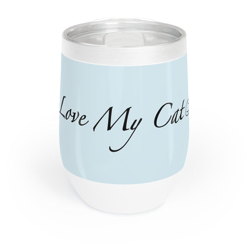 I Love My Cat - Wine Tumbler - Chambray