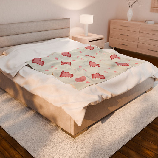 Velveteen Plush Blanket - Hearts