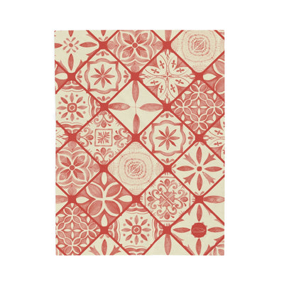 Velveteen Plush Blanket - Red Tiles