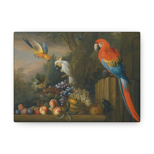 A Macaw, Ducks, Parrots and Other Birds in a Landscape