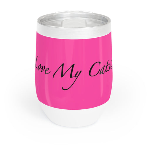 I Love My Cats - Wine Tumbler - Magenta