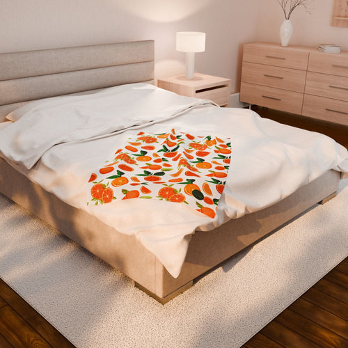 Velveteen Plush Blanket - Oranges