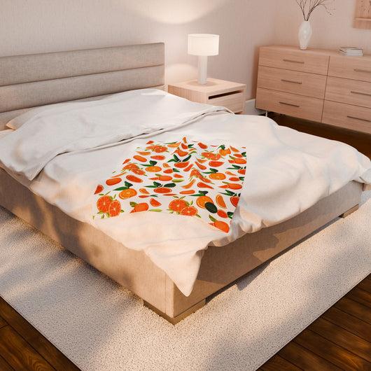 Velveteen Plush Blanket - Oranges