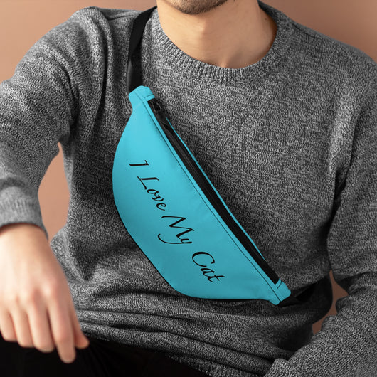 I Love My Cat - Fanny Pack - Lagoon Blue