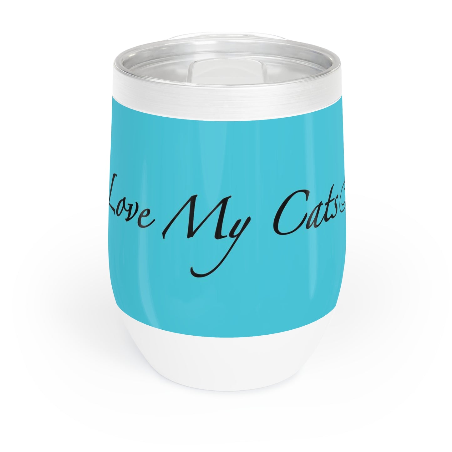 Amo a mis gatos - Vaso de vino - Azul laguna