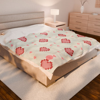 Velveteen Plush Blanket - Hearts
