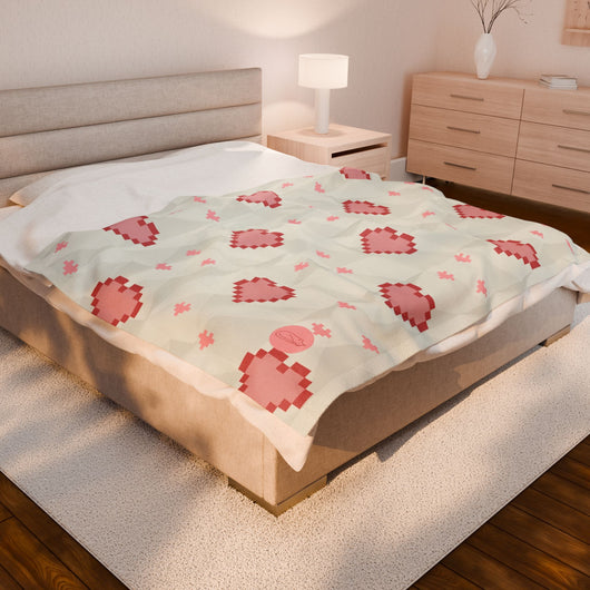 Velveteen Plush Blanket - Hearts
