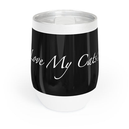 Amo a mis gatos - Vaso de vino - Negro