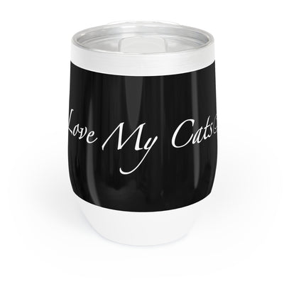 I Love My Cats - Wine Tumbler - Black