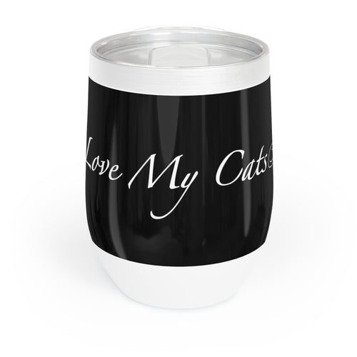 I Love My Cats - Wine Tumbler - Black