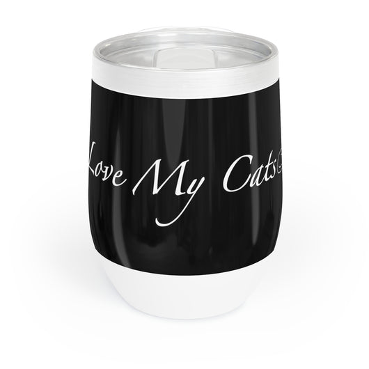 I Love My Cats - Wine Tumbler - Black