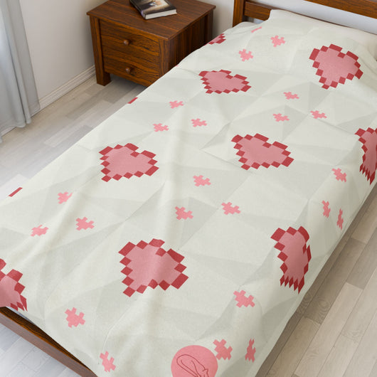 Velveteen Plush Blanket - Hearts