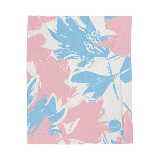 Velveteen Plush Blanket - Pink and Blue