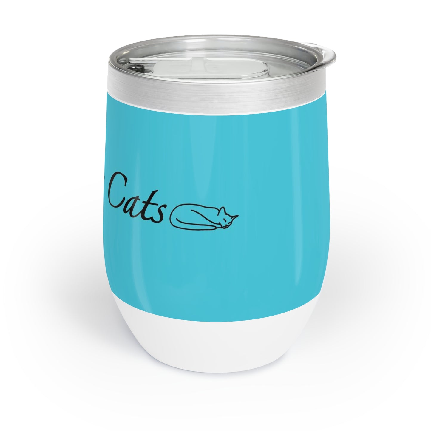 Amo a mis gatos - Vaso de vino - Azul laguna