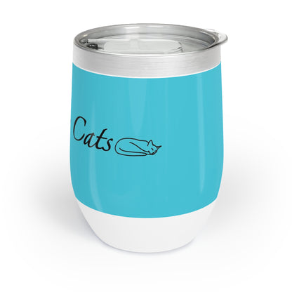 Amo a mis gatos - Vaso de vino - Azul laguna