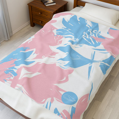 Velveteen Plush Blanket - Pink and Blue