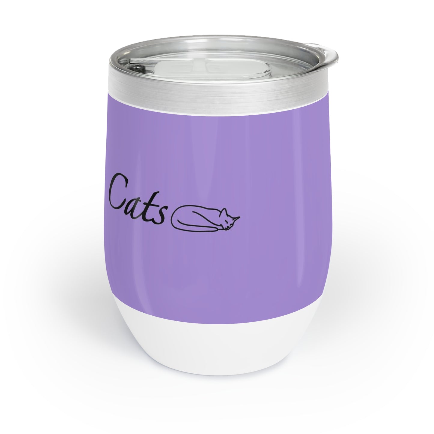 Amo a mis gatos - Vaso de vino - Violeta