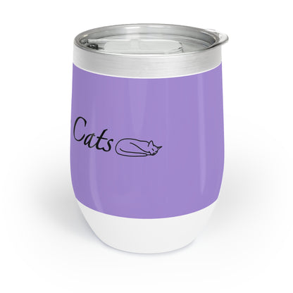 Amo a mis gatos - Vaso de vino - Violeta