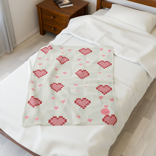 Velveteen Plush Blanket - Hearts