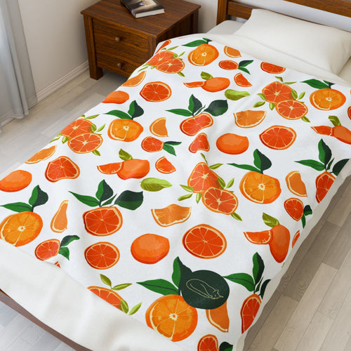 Velveteen Plush Blanket - Oranges