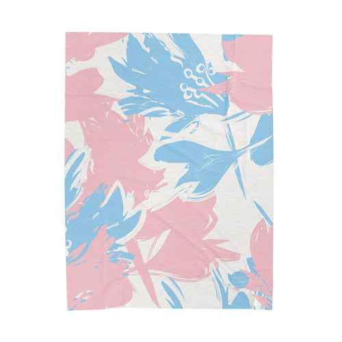 Velveteen Plush Blanket - Pink and Blue