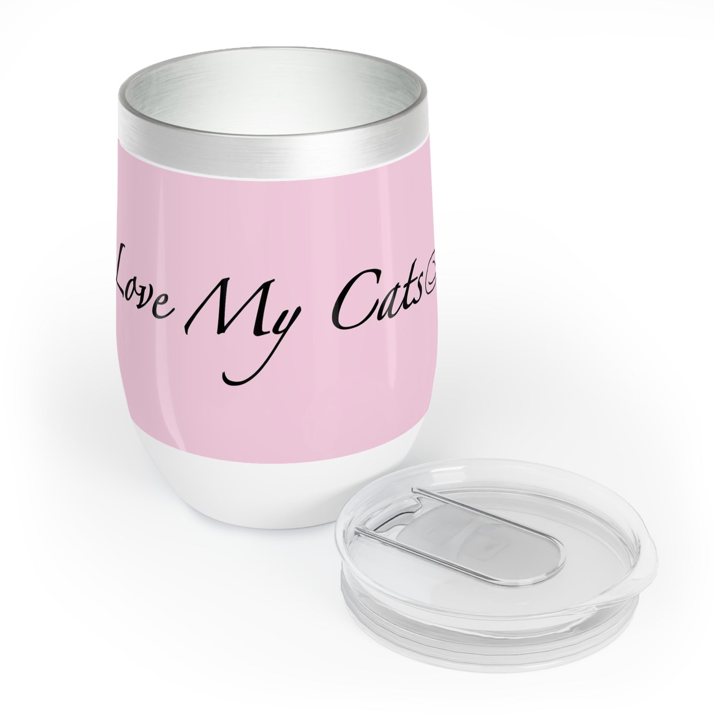 Amo a mis gatos - Vaso de vino - Flor