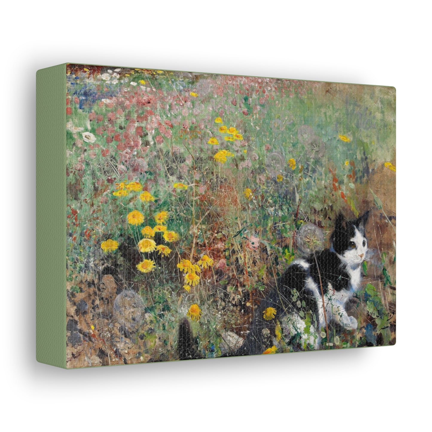 Art For Your Cat Cat on a Flowery Meadow Bruno Liljefors 1887