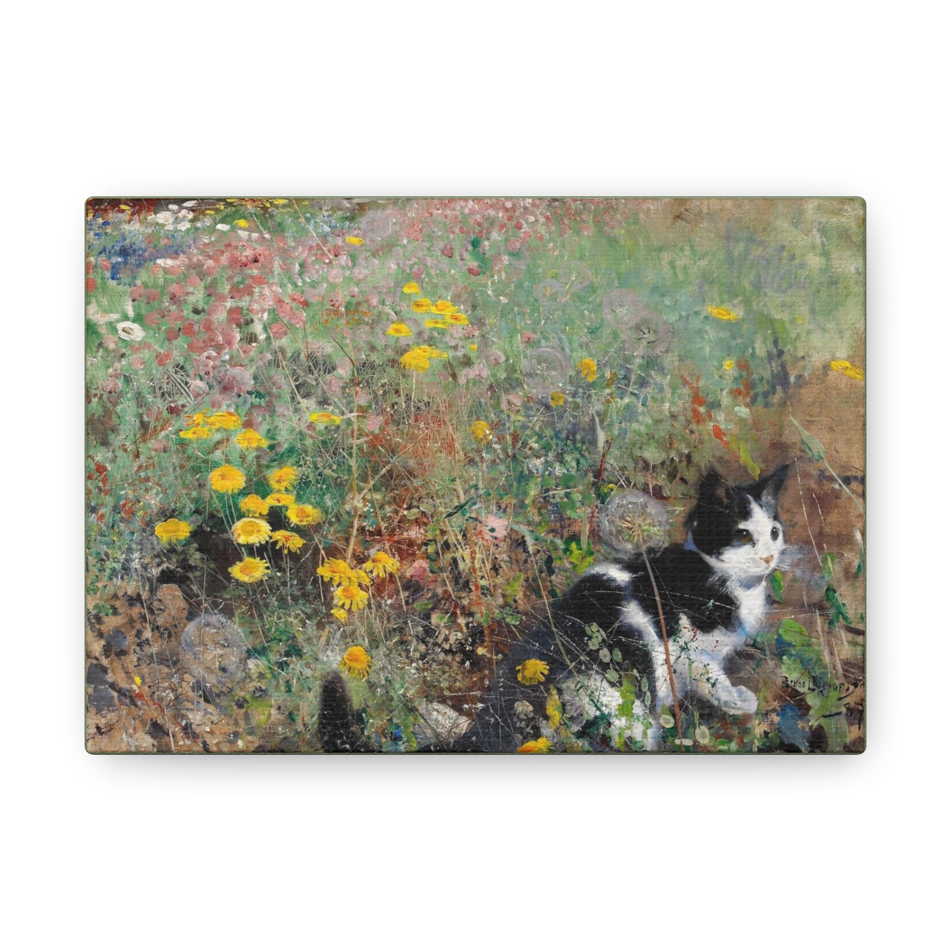 Art For Your Cat Cat on a Flowery Meadow Bruno Liljefors 1887