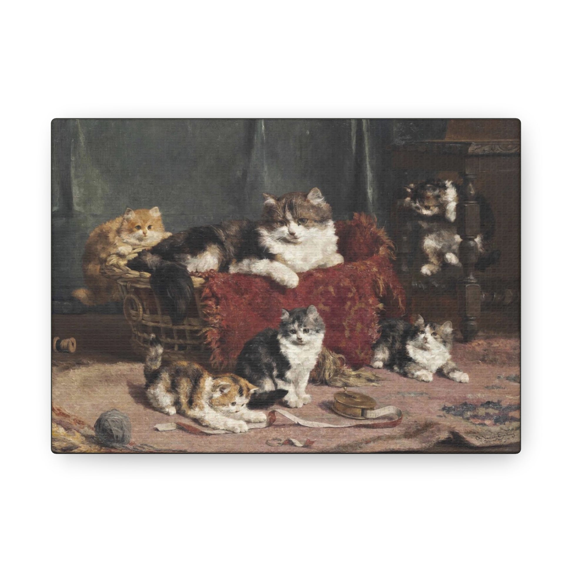 Art For Your Cat Playtime Charles van den Eycken 1910