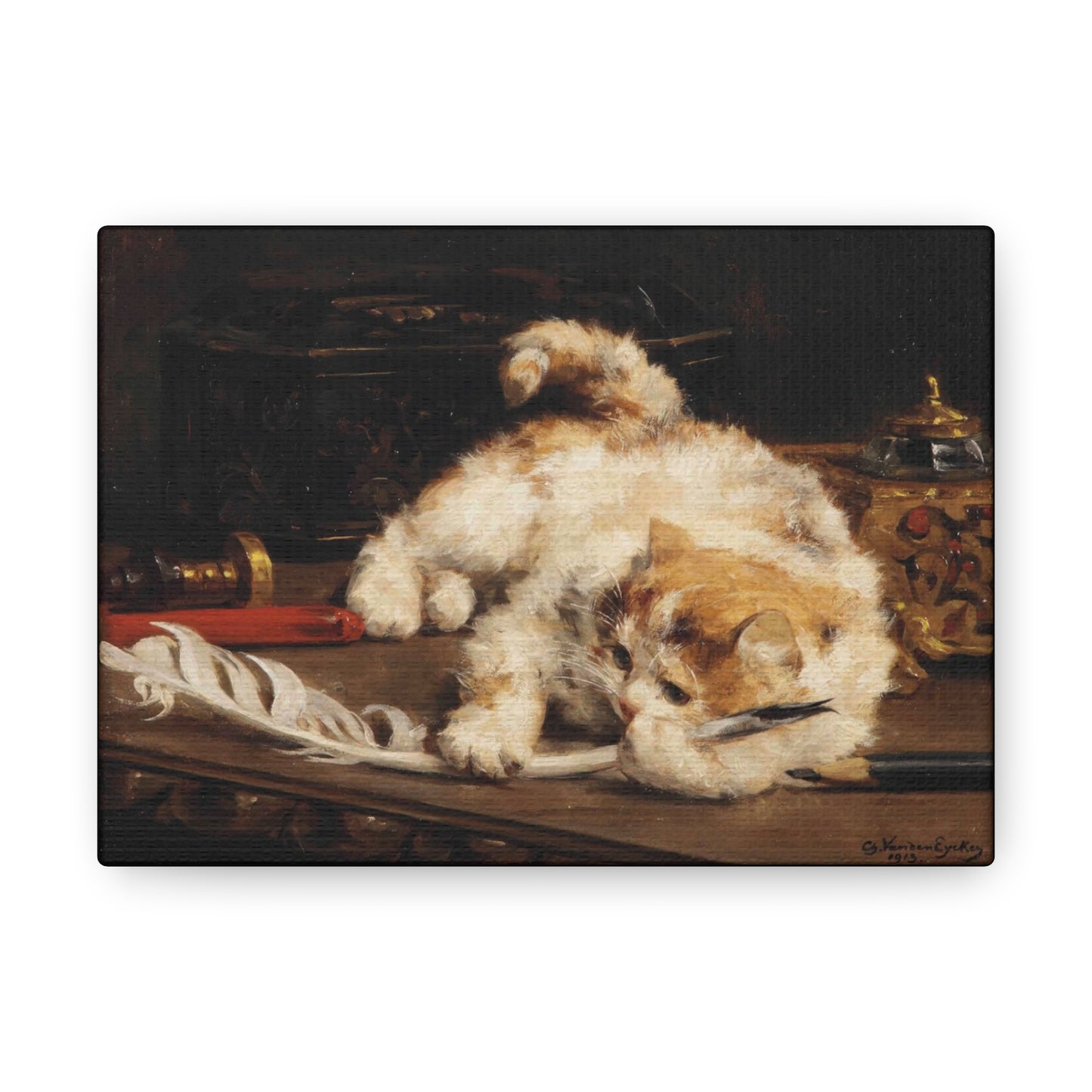 Art For Your Cat The Little Writer Charles van den Eycken 1913