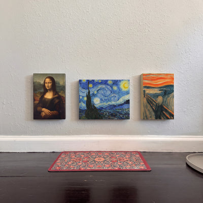 The Classics Set — 3 Cat-Sized Canvases (Starry Night, Mona Lisa, The Scream)