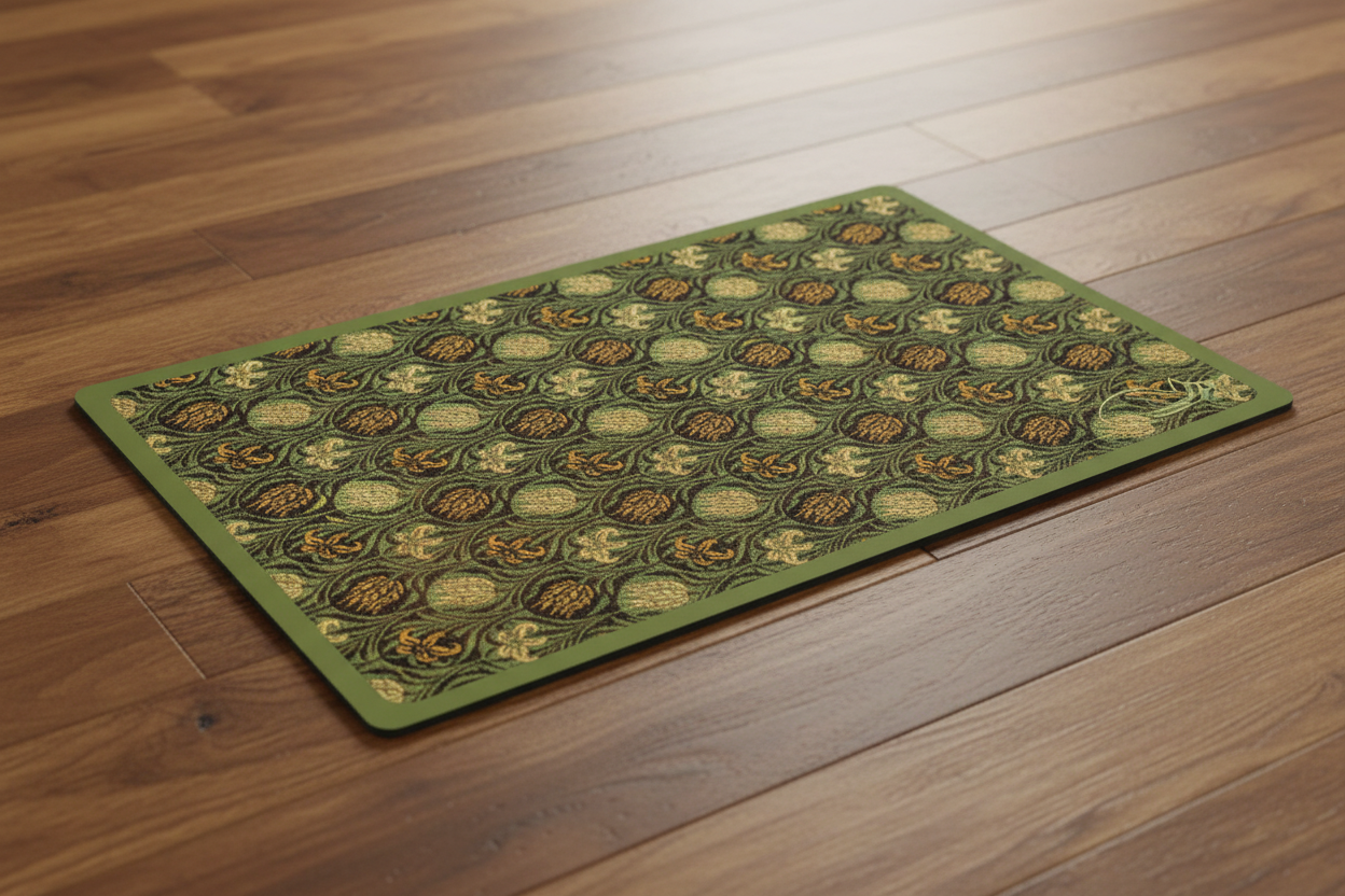 Tulip and Lily Mat on Wood Floor